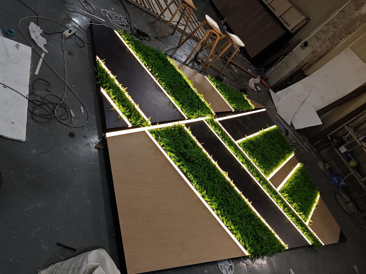 Living-wall feature panels, licensed retail store, Matawan NJ
